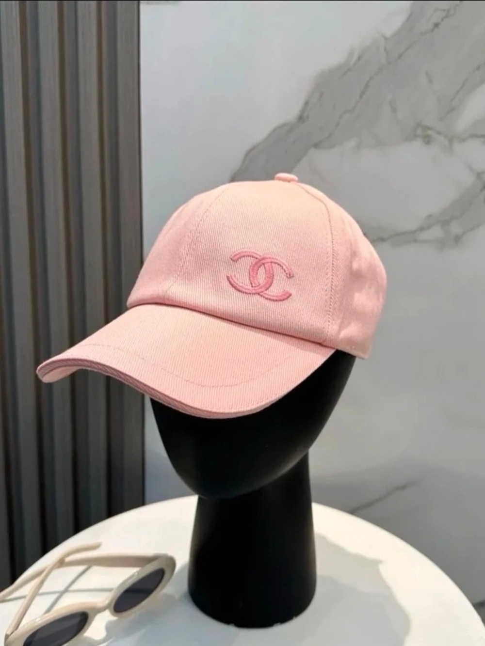Pink Embroidered Baseball Cap